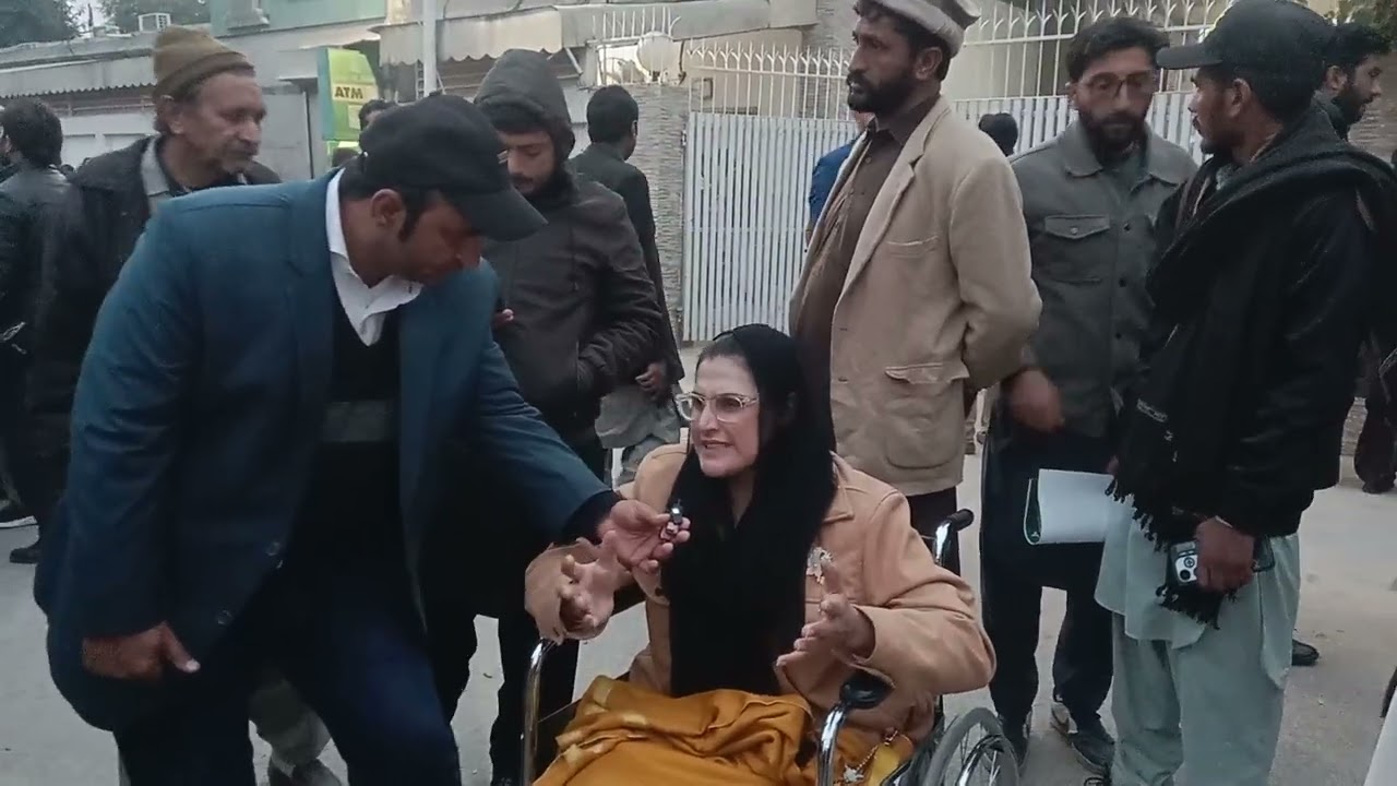 On wheel chair PTI woman at Adyala jail