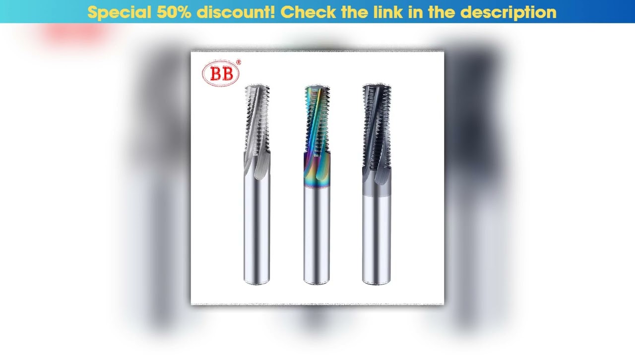 Discount BB Thread Mill Solid Carbide CNC Milling Cutting Tool Full Tooth ISO Inch Pitch Nano Coate