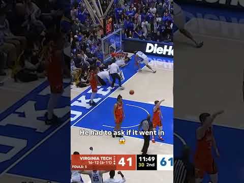 The fans couldn't believe he hit that 🤯 #dukebluedevils #accbasketball #collegebasketball