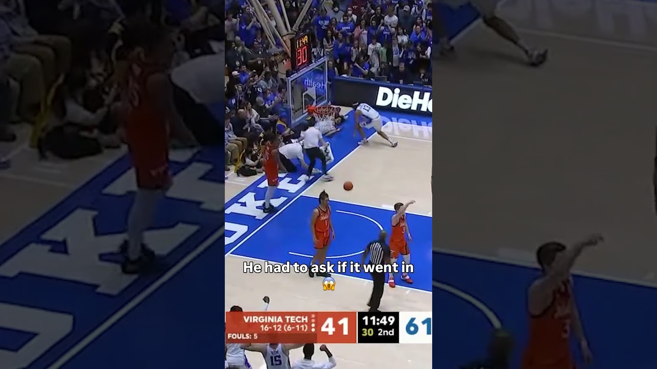 The fans couldn't believe he hit that 🤯 #dukebluedevils #accbasketball #collegebasketball