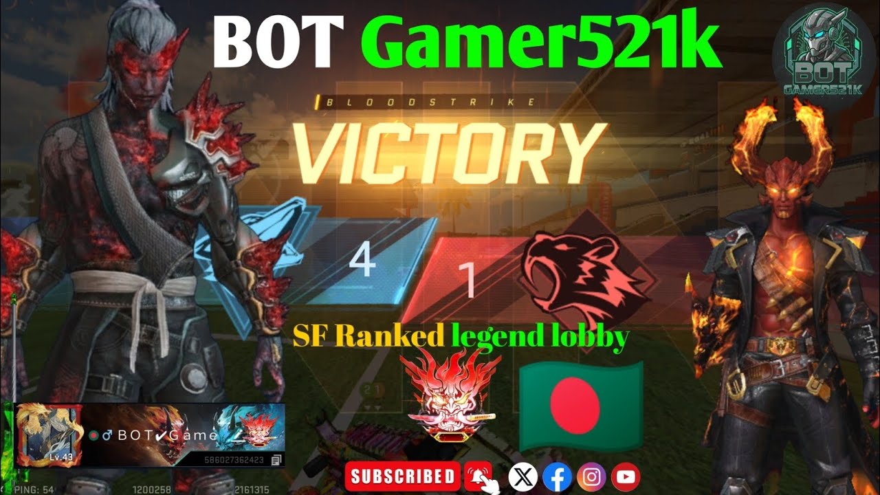 Blood strike SF Ranked legend lobby বাংলায় গেম প্লে 🫡 BOT Gamer521k