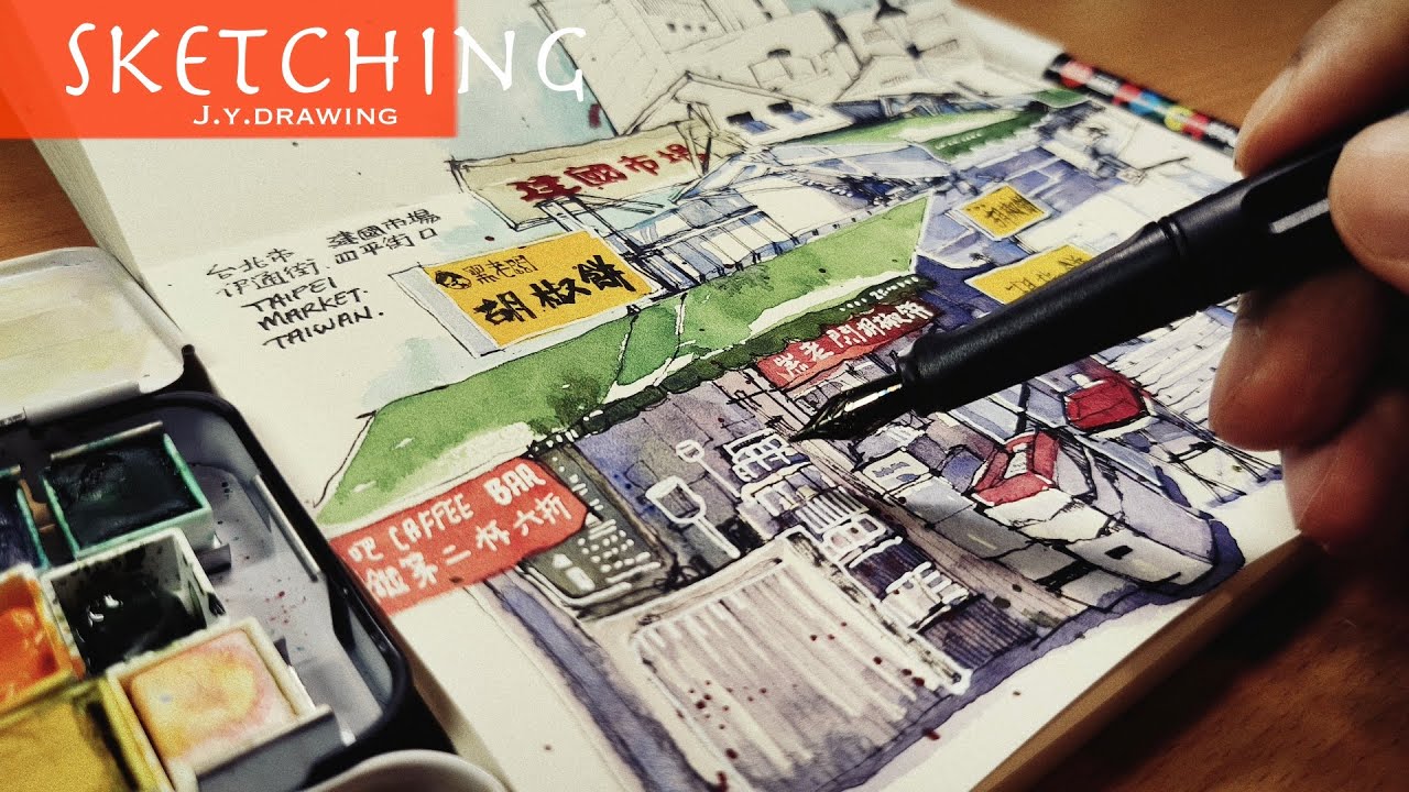 Urban Sketching With an Inexpensive Fountain Pen and Simple Watercolor ...