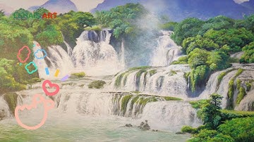 Tranh sơn dầu phong cảnh vẽ thác Bản Giốc -  TSD797LHAR