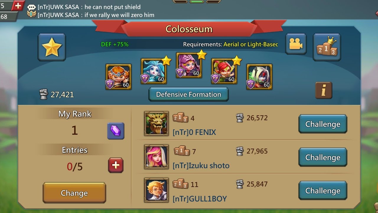 Colosseum Rank 1 F2P hero's-Lordsmobile😎❤️, Colosseum me rank 1 kaise pahuche