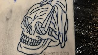 Month 3 Tattooing-"Lady n Skull" lining