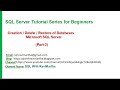 Creation  backup  restore of databases  in microsoft sql server using sql and gui