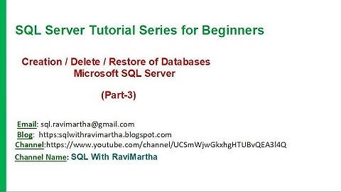 Creation / Backup / Restore of Databases  in Microsoft SQL Server using SQL and GUI