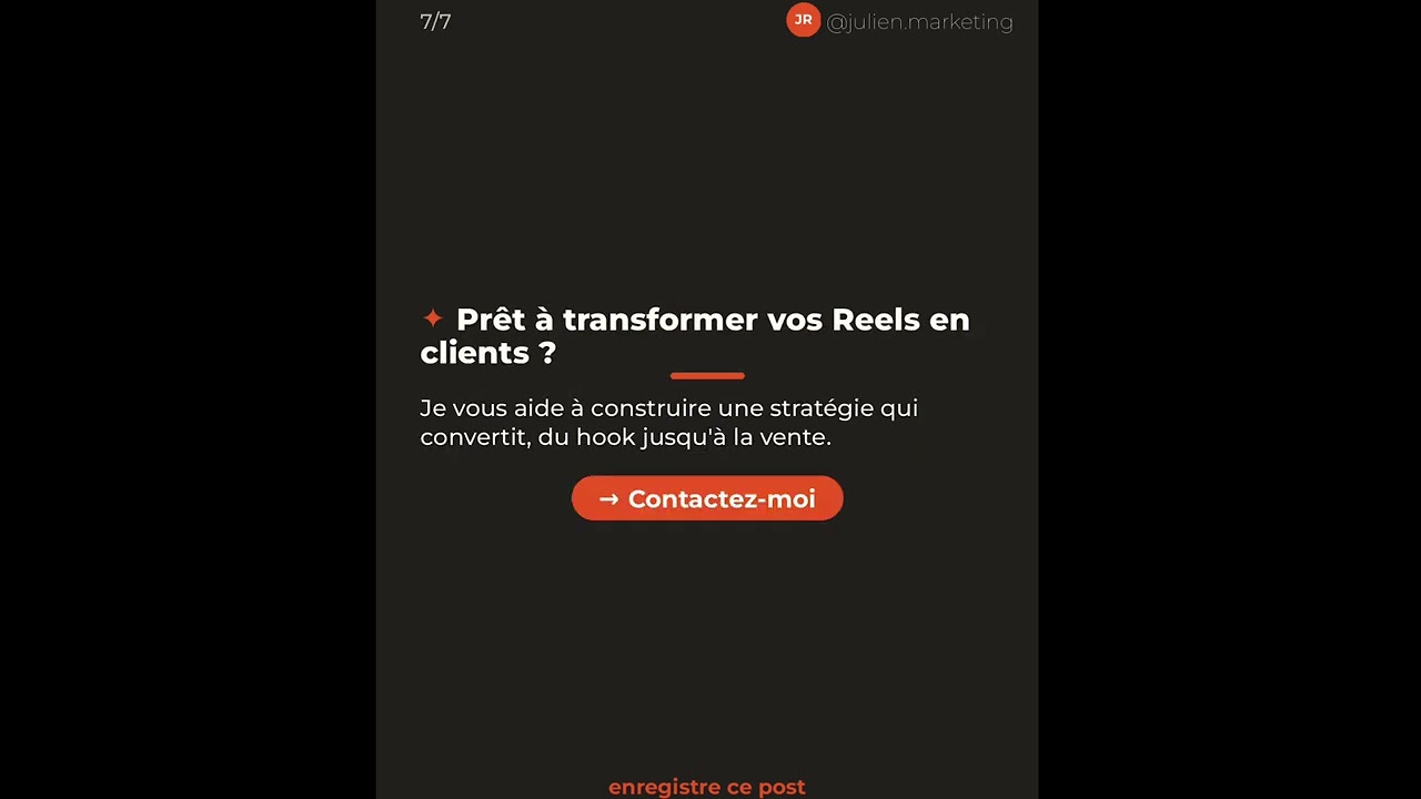 créer votre carrousel Instagram 7 slides format 4:5 PNG storytelling, CTA pro conçu pour vendre