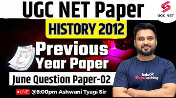 UGC NET History Question Paper | UGC NET History 2012 June Question Paper (Part-2)  | Ashwani Sir