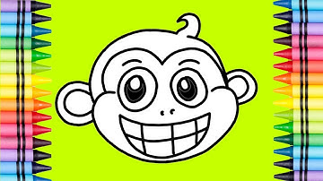 How to draw a cute Monkey face easy | easy drawings