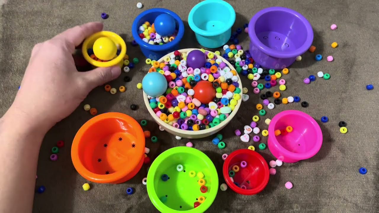 💙💜🤎🧡 Oddly Satisfying sounds of colorful Beads ASMR #mrpawfurr 