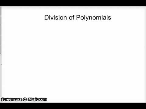 Division of Polynomials using the Division Algorithm