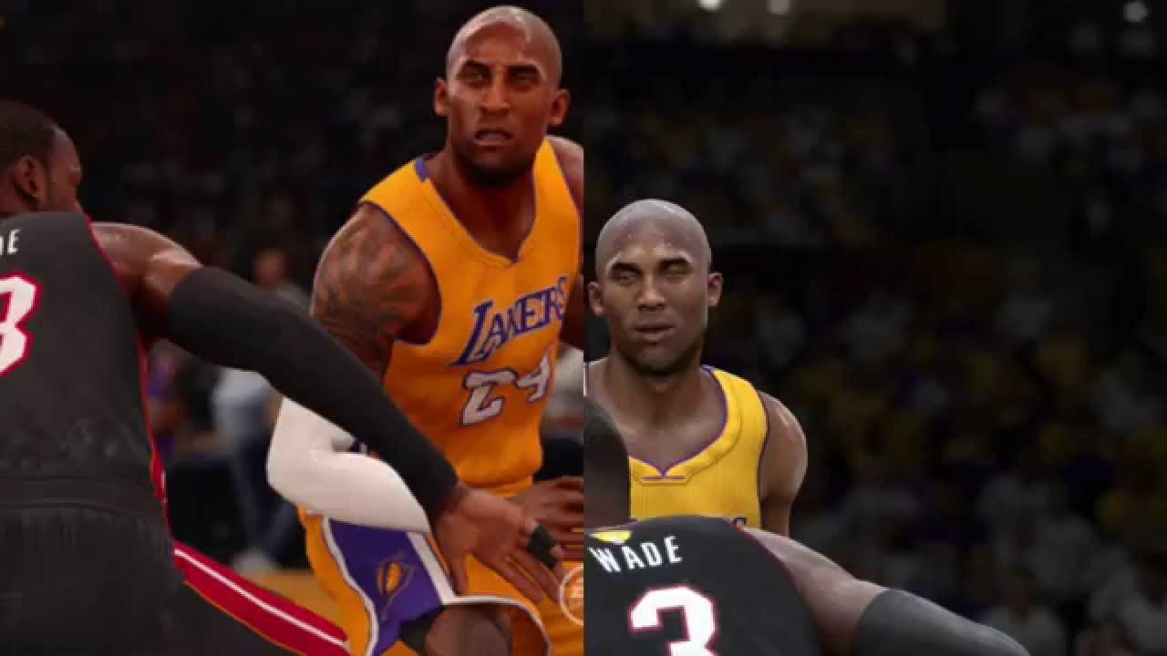 NBA Live 16 Screenshots Vs NBA Live 15 Screenshot Comparison - Kobe's Mamba Face Is On! -