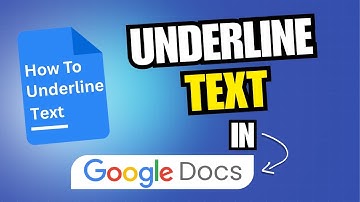 How To Underline Text In Google Docs