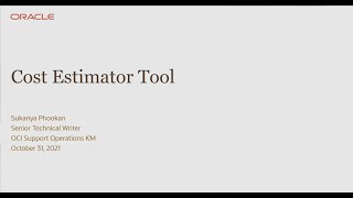 OCI Cost Estimator Tool