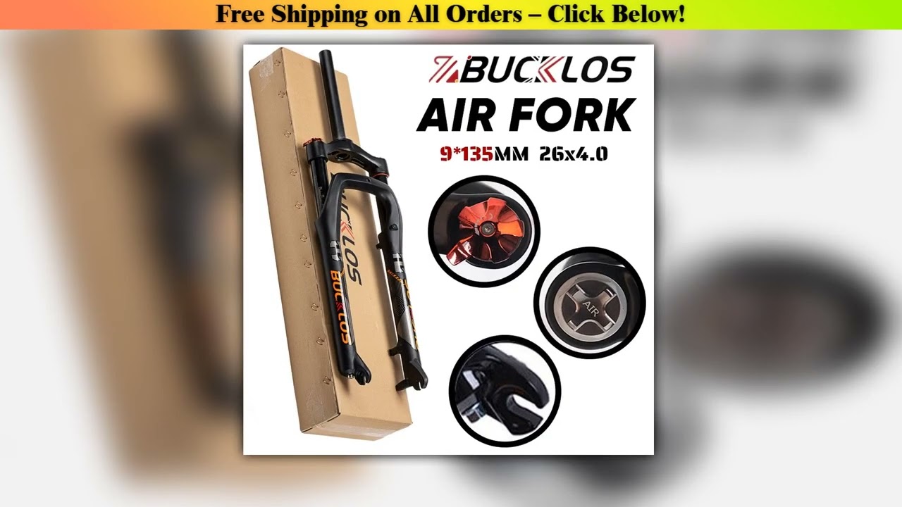 BUCKLOS 26X4.0 Air Suspension Fork Fat Bike Travel 120mm Manual Lockout Bicycle Fork 9mm QR Fork