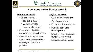 MEDCoE Army-Baylor OTD Program Overview
