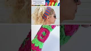 How to Crochet Headband with Hair Elastic #shorts