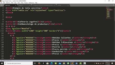 Tablas HTML y estilos css