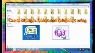 how to create folders using excel and batch file in windows 7