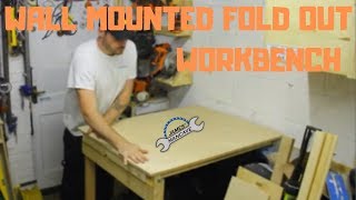 Wall mounted fold out workbench