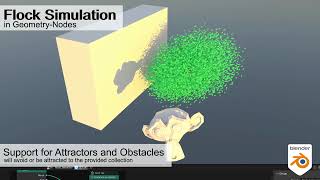 Flock Simulation (Blender Geometry-Nodes)