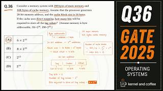 GATE SOLUTION 2025: Consider a memory system with 1M bytes of main memory and 16K bytes of cache