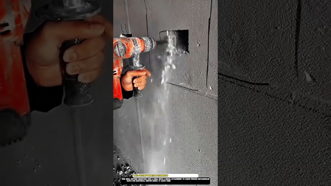 Wall cutting worktool technology for clean switch box slots