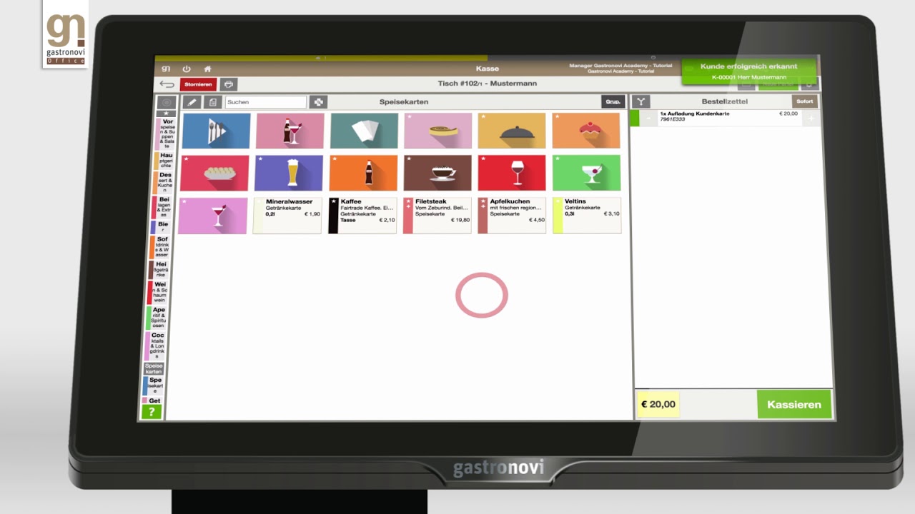 gastronovi Office Tutorial Teil 26: Kassensystem - Gutschein-Kundenkarte anlegen