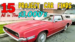 Top 15 Classic Car Projects Under $4000 - 50s, 60s, & 70s! For sale by Owner!