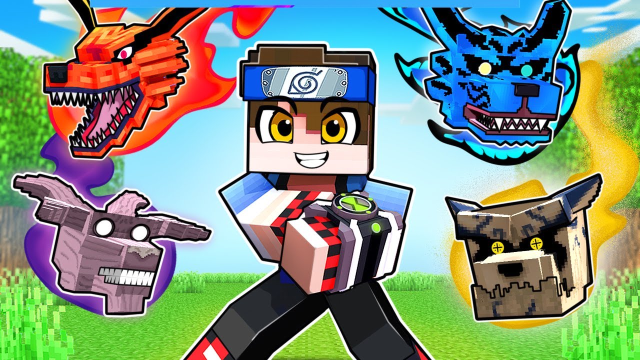 O OMNITRIX com TODAS as BESTAS de CAUDA no NARUTO Minecraft