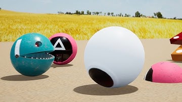 Pacman, Walking Robot Pacman, and Gladiator Robot Take on Dangerous Foes in a Futuristic Labyrinth