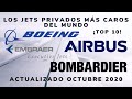 Top 10 - Los Jets privados más caros del mundo que se venden en la actualidad (2020)