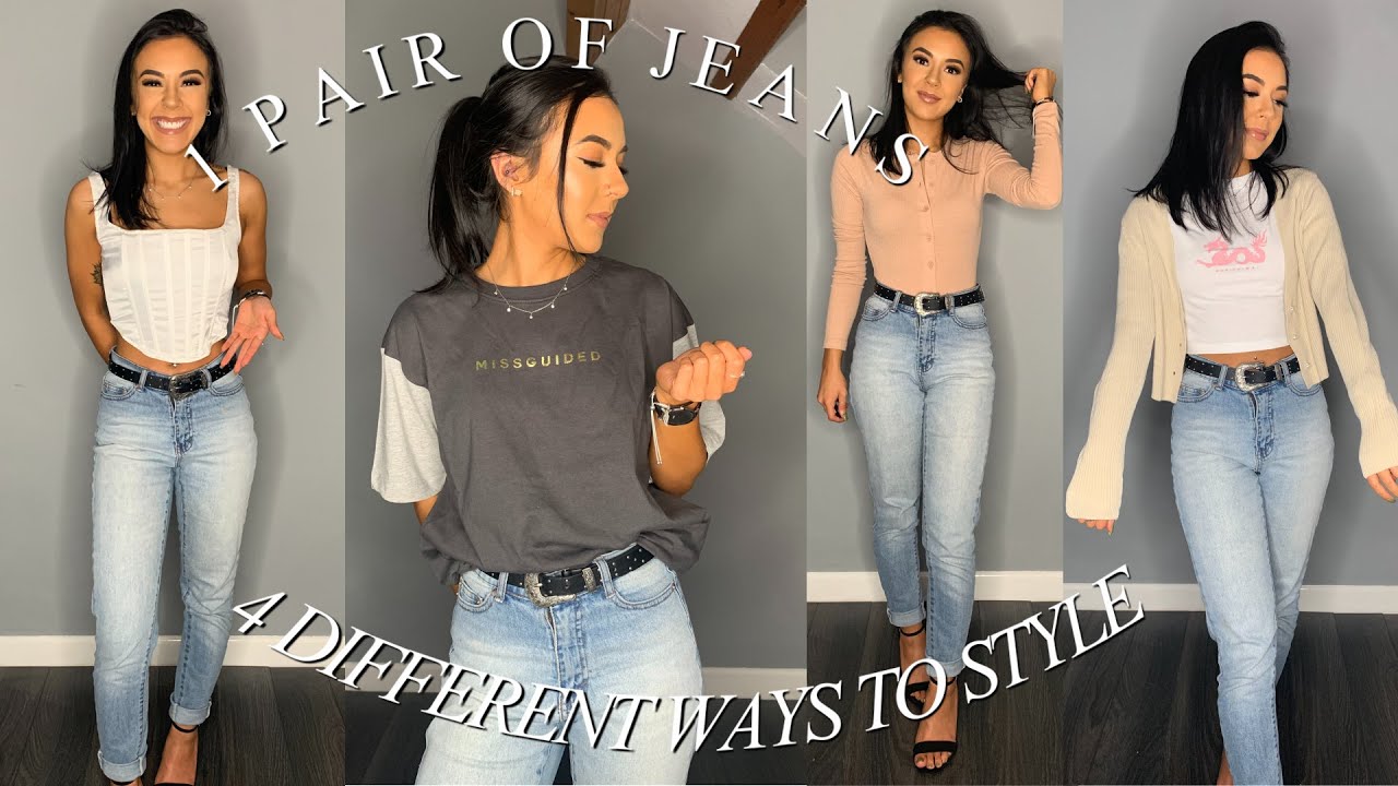 1 PAIR OF JEANS, 4 DIFFERENT OUTFITS?! 1 PIECE MISSGUIDED PETITE CLOTHING HAUL