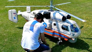 STUNNING !!! KAMOV KA32 RUSSIAN TRANSPORT RC SCALE MODEL TURBINE HELICOPTER / FLIGHT DEMONSTRATION