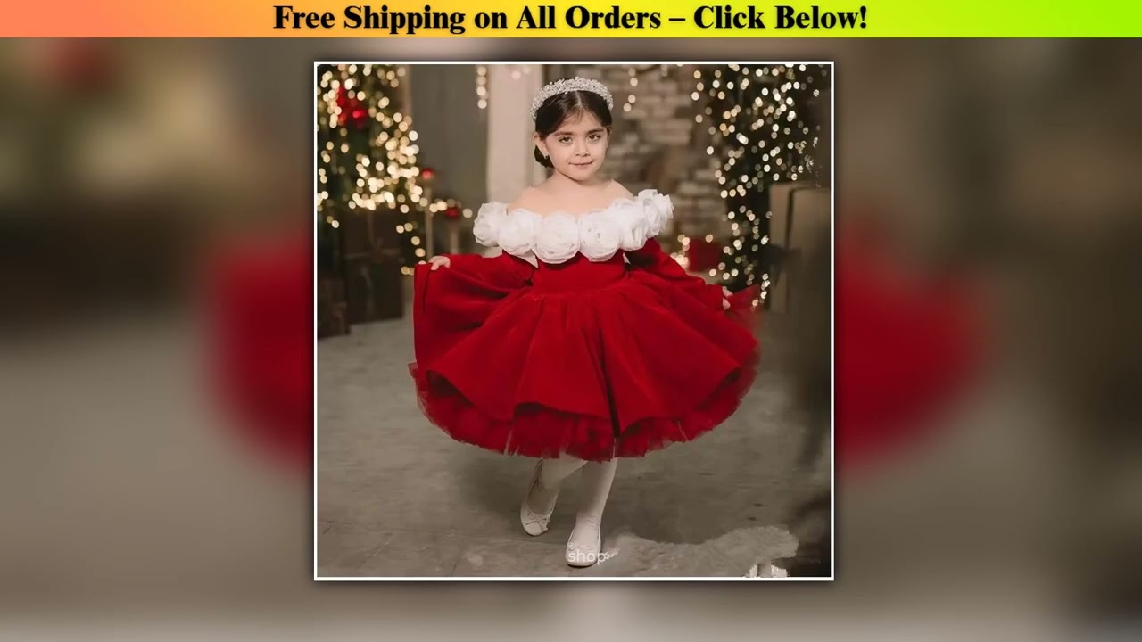 Ligh Luxury Girls Birthday Baptism Princess Ball Gown Children Cute Host Piano Performance Dress