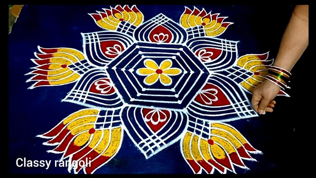 Beautiful padi kolam / Festival rangoli design / Friday Rangoli design ...