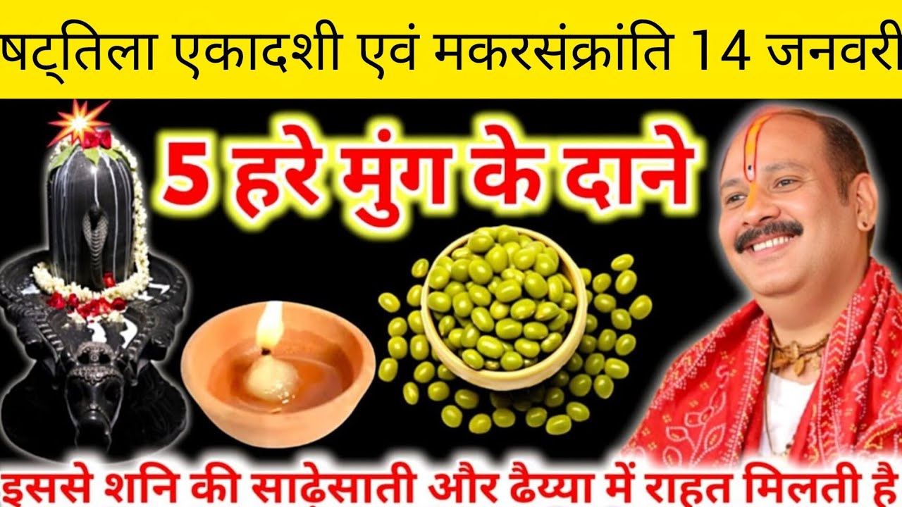 षट्तिला एकादशी एवं मकरसंक्रांति 14 जनवरी के दिन 5 हरे मुंग के दाने वाला उपाय जरुर करें|| pandit||