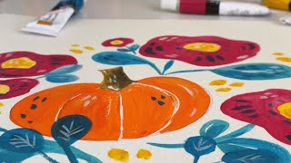 🎃 Colorful Gouache Pumpkins! || #shorts #mymcdoodles #sweetsketchtember