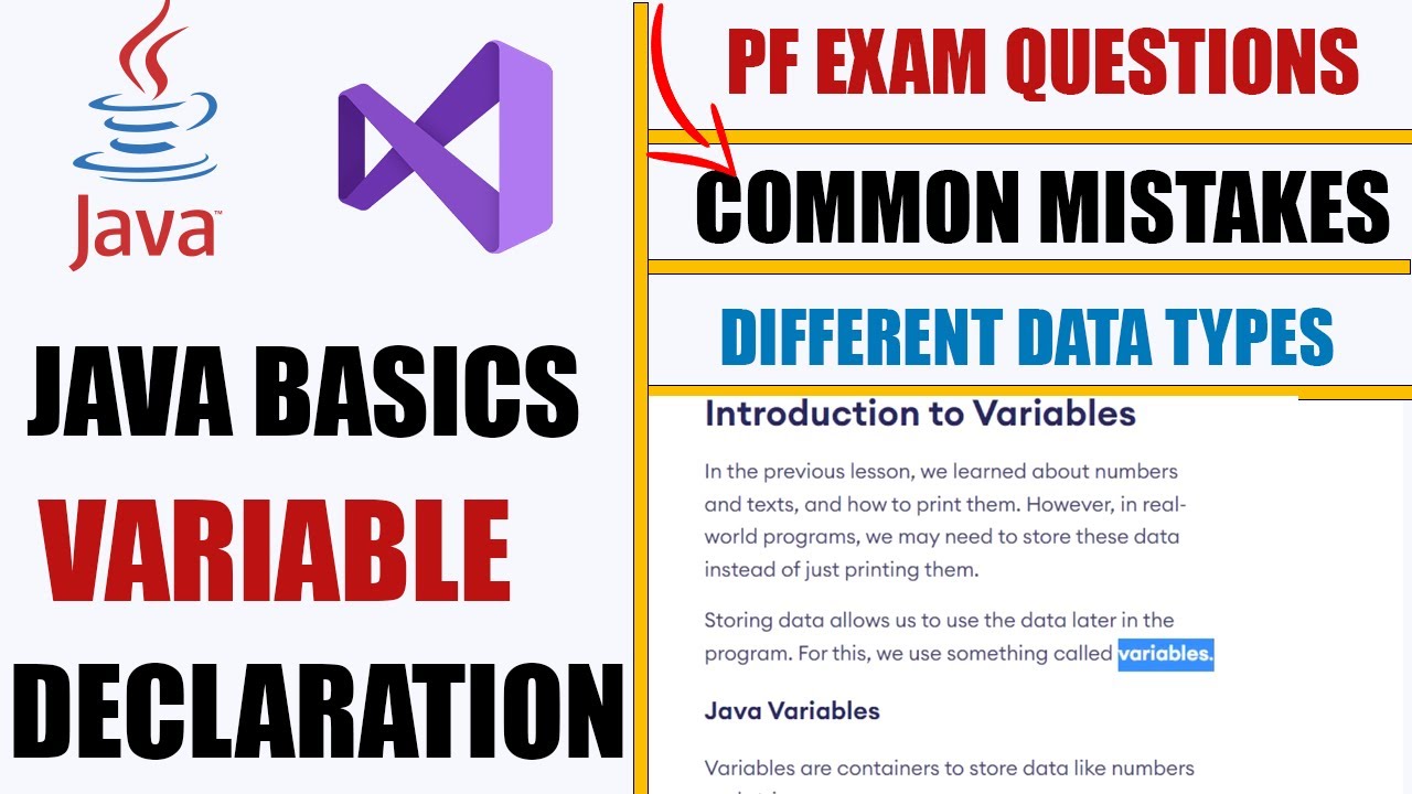 Variables in Java - YouTube