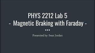 PHYS 2212 Lab 5: Magnetic Braking with Faraday