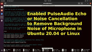 How to Enabled PulseAudio Echo/Noise Cancellation to Remove Background Noise  of Microphone | Ubuntu - YouTube
