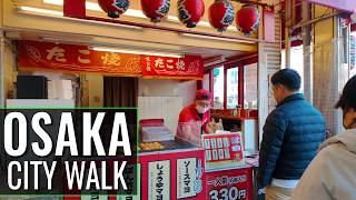 Osaka Japan Walking Tour | Vibrant Downtown Shopping Street (4K Ambient Travel)