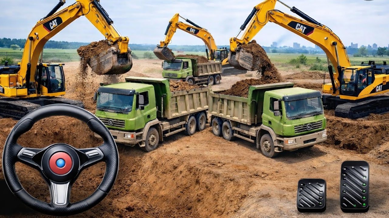 City Construction 🚧 Simulator 3D | Excavator Loading Action Mobile Gameplay 📱 