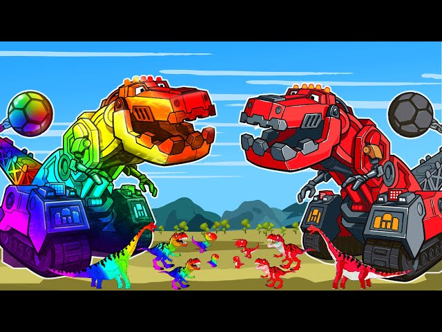 EVOLUTION OF BRACHIOSAURUS RAINBOW vs SPINOSAURUS,T REX, DINOTRUX, Truck  Who Is The King Of Monster class=