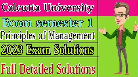 Principles of Management solutions 2023 | Bcom semester | Calcutta University |