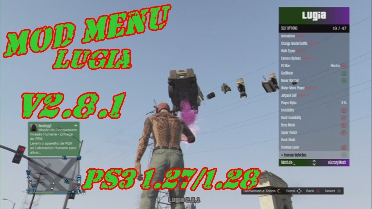 Gta5 1.27 LUGIA V2.8.1 Mod MenÃ¹ sprx DEX BLES - 