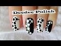 مناكير نقاط الابيض والاسود بطريقة بسيطة Easy Black & White Dots