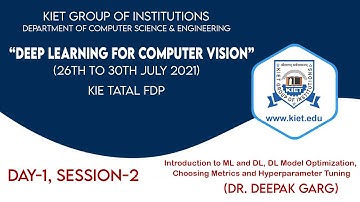 Day-1, Session-2 | Deep Learning for Computer Vision| ATAL FDP | KIET | CSE |