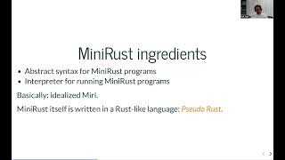 MiniRust: An operational semantics for Rust